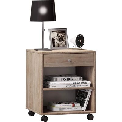 VCM Rolda Nightstand - Sonoma Eiche - Nightstand with Casters VCM Rolda Nightstand - Sonoma Eiche - Nightstand with Casters