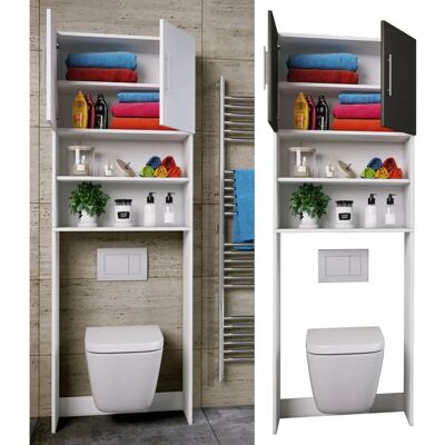 Armoire de bain VCM Totas - Blanc, 64x190x25cm - Publicité Armoire de bain VCM Totas - Blanc, 64x190x25cm - Publicité