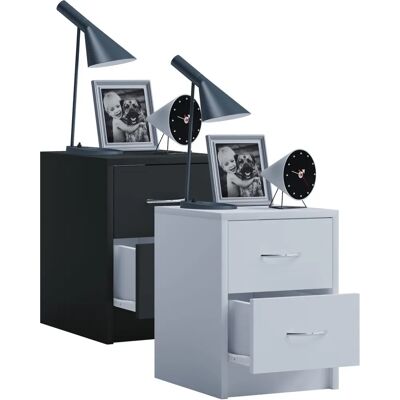 VCM Boxal Mini Nachttisch in Schwarz mit Schubladen - Nachttisch VCM Boxal Mini Nachttisch in Schwarz mit Schubladen - Nachttisch