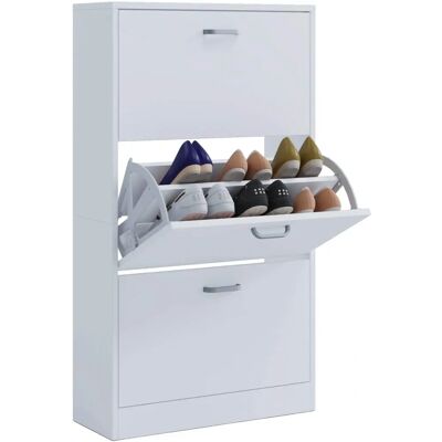 VCM Sipos Holz Schuhschrank - Platzsparend, 3 Türen - 105x59x22cm VCM Sipos Holz Schuhschrank - Platzsparend, 3 Türen - 105x59x22cm