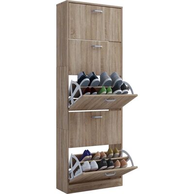 Armario zapatero VCM Sipos XL - Eiche Sonoma - 5 Compartimentos Armario zapatero VCM Sipos XL - Eiche Sonoma - 5 Compartimentos