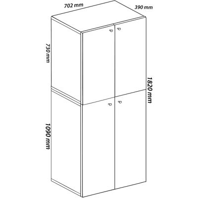 Armoire de Bureau VCM - 4 Étagères Réglables - Beige - Type de Bureau Armoire de Bureau VCM - 4 Étagères Réglables - Beige - Type de Bureau