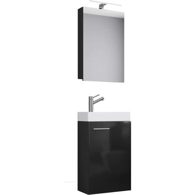 Conjunto de Muebles de Baño VCM Negro - Modelo 914137 - Set completo de 3 piezas Conjunto de Muebles de Baño VCM Negro - Modelo 914137 - Set completo de 3 piezas