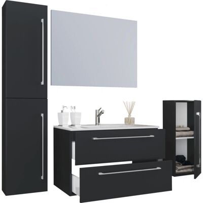 VCM Badezimmer-Set - 80cm Modernes Keramik-Waschtisch - Badtyp VCM Badezimmer-Set - 80cm Modernes Keramik-Waschtisch - Badtyp