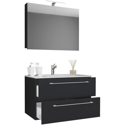 Set Mobili Bagno VCM - Nero - 80cm Set Mobili Bagno VCM - Nero - 80cm