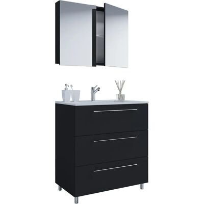 VCM Modello 914358 - Set di Mobili da Bagno - Nero VCM Modello 914358 - Set di Mobili da Bagno - Nero