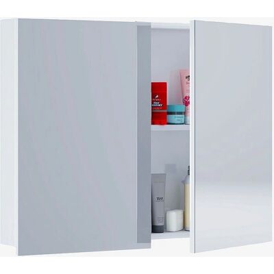 VCM Badeværelsesspejlskabine Hvid 60cm Moderne Opbevaringsplads VCM Badeværelsesspejlskabine Hvid 60cm Moderne Opbevaringsplads