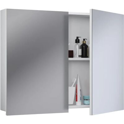 VCM Fürdőszobai tükör szekrény Fehér 60cm Modern tároló VCM Fürdőszobai tükör szekrény Fehér 60cm Modern tároló