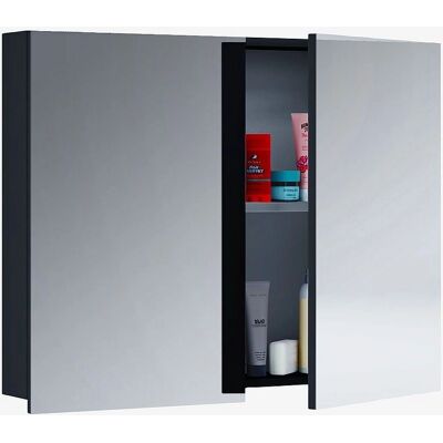 VCM Schwarzer Badspiegel-Schrank - 60x12x59 cm VCM Schwarzer Badspiegel-Schrank - 60x12x59 cm