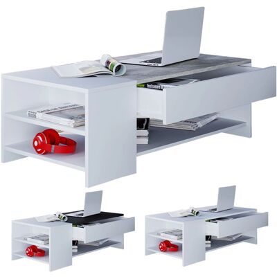 Table basse VCM Tindus - 100x50cm, Noir et Blanc - Publicité Table basse VCM Tindus - 100x50cm, Noir et Blanc - Publicité
