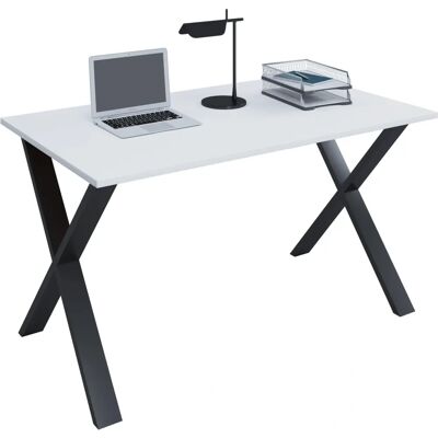 Scrivania Bianca Lona VCM - 110x50cm, Rettangolare, Telaio in Acciaio Scrivania Bianca Lona VCM - 110x50cm, Rettangolare, Telaio in Acciaio