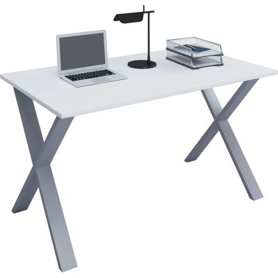 VCM Lona Schreibtisch - Weiß, 140x50cm, Silber X-Fuß - Büromöbel VCM Lona Schreibtisch - Weiß, 140x50cm, Silber X-Fuß - Büromöbel