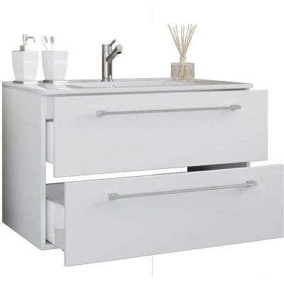 VCM Badezimmerset - Weiß - 60cm - 2 Schubladen - Badezimmer Waschbecken VCM Badezimmerset - Weiß - 60cm - 2 Schubladen - Badezimmer Waschbecken
