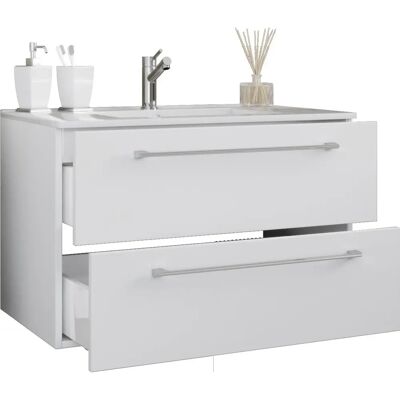 VCM 2-tlg. Badezimmermöbel-Set - Weiß, 80cm VCM 2-tlg. Badezimmermöbel-Set - Weiß, 80cm