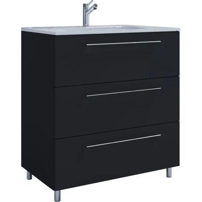 VCM Badmöbel-Set - Schubo 914854, Schwarz, 80cm VCM Badmöbel-Set - Schubo 914854, Schwarz, 80cm