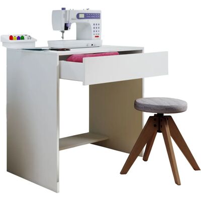 VCM White Corner Desk - Nitolda Office Table with Drawer VCM White Corner Desk - Nitolda Office Table with Drawer