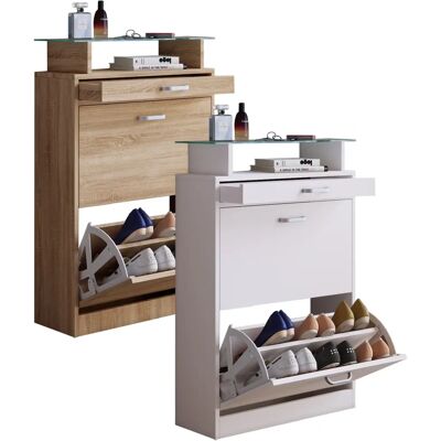 Armadio scarpe VCM Sipos Sonoma con 2 ante e cassetto - Spazio scarpe Armadio scarpe VCM Sipos Sonoma con 2 ante e cassetto - Spazio scarpe