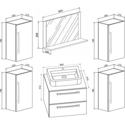 Ensemble Vasque et Meubles de Salle de Bain VCM - Blanc - 60cm Ensemble Vasque et Meubles de Salle de Bain VCM - Blanc - 60cm