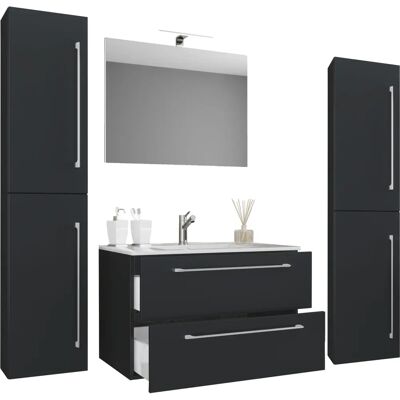 Set Arredo Bagno VCM Badinos - Nero - 52-52cm H Set Arredo Bagno VCM Badinos - Nero - 52-52cm H