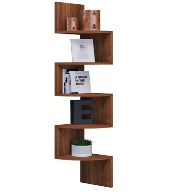 VCM Walnut Wall Shelf - 123x20x20cm - Books & Collectibles VCM Walnut Wall Shelf - 123x20x20cm - Books & Collectibles