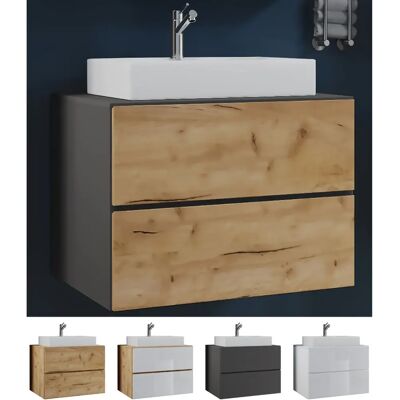 VCM Honig-Eiche Badezimmermöbel-Set - Waschbecken & Schrank VCM Honig-Eiche Badezimmermöbel-Set - Waschbecken & Schrank