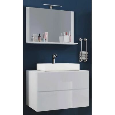 VCM Weiß 3-teiliges Badezimmer-Set - Modernes Design & Stauraum VCM Weiß 3-teiliges Badezimmer-Set - Modernes Design & Stauraum