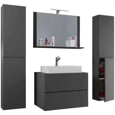 Set Arredo bagno VCM Lendas XL - Antracite - 5 Pezzi Set Arredo bagno VCM Lendas XL - Antracite - 5 Pezzi