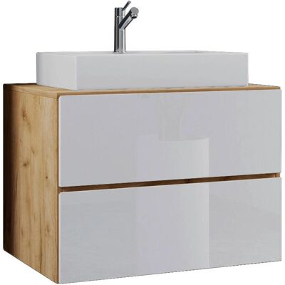 VCM Honig-Eiche / Weiß Badezimmermöbel-Set - 2-teilig VCM Honig-Eiche / Weiß Badezimmermöbel-Set - 2-teilig