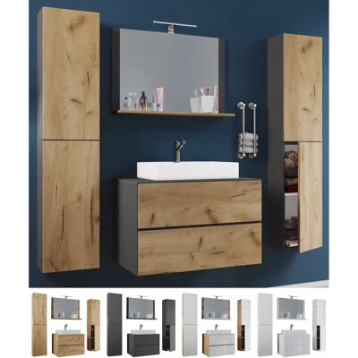 Set Arredo Bagno VCM Honig-Eiche / Bianco XL 915301 - Arredo bagno Set Arredo Bagno VCM Honig-Eiche / Bianco XL 915301 - Arredo bagno