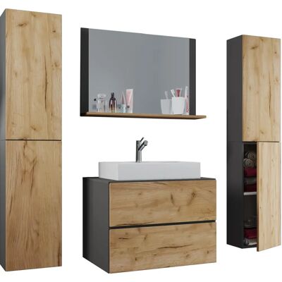 Set di mobili da bagno VCM Lendas XL - Antracite e Rovere Miele Set di mobili da bagno VCM Lendas XL - Antracite e Rovere Miele