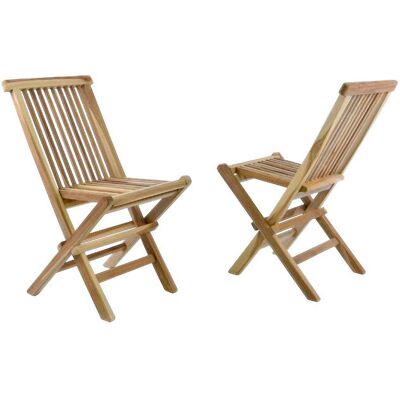 VCM Kinder Gartenstühle - 2er Set, Teak, Klappbar, Unbehandelt VCM Kinder Gartenstühle - 2er Set, Teak, Klappbar, Unbehandelt