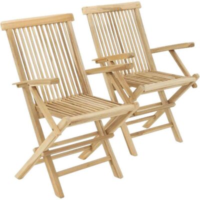 VCM Teak Gartenstühle Set aus 2 wetterfeste Outdoormöbel VCM Teak Gartenstühle Set aus 2 wetterfeste Outdoormöbel
