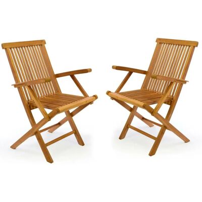 VCM Teak Gartenstühle - Klappbar, Handgefertigt, Wetterfest - Gartentyp VCM Teak Gartenstühle - Klappbar, Handgefertigt, Wetterfest - Gartentyp
