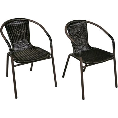 VCM 4er Set Bistrostuhl - Metall & Rattan VCM 4er Set Bistrostuhl - Metall & Rattan