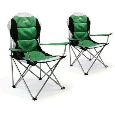 VCM Deluxe Campingstuhl - Klappbar, Gepolstert, Grün & Schwarz VCM Deluxe Campingstuhl - Klappbar, Gepolstert, Grün & Schwarz