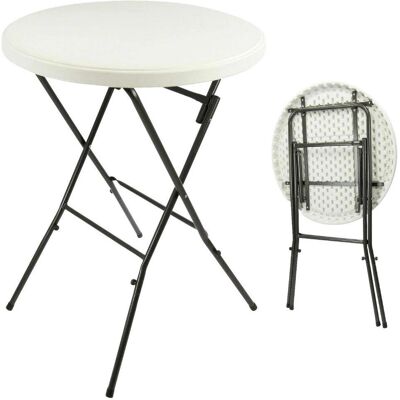 VCM Weißer Rundfaltbarer Tisch - 110cm, 80cm Durchmesser VCM Weißer Rundfaltbarer Tisch - 110cm, 80cm Durchmesser