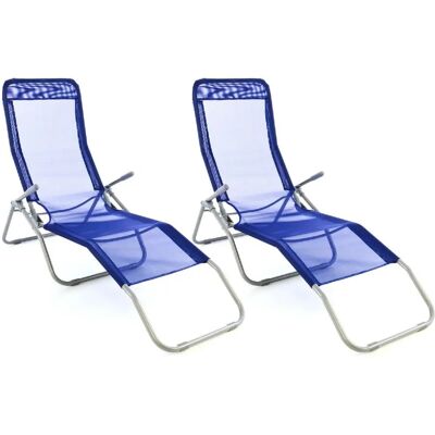 Vcm 160 cm Blaue Textilene Gartenliege - Relaxliege Vcm 160 cm Blaue Textilene Gartenliege - Relaxliege