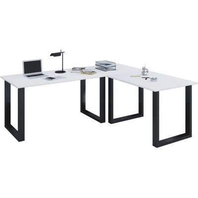 Escritorio VCM Lona - Blanco/Negro Rectangular U-Forma 220x80cm Escritorio VCM Lona - Blanco/Negro Rectangular U-Forma 220x80cm