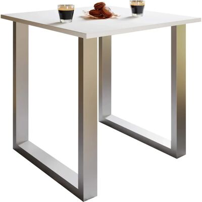 Mesa de comedor cuadrada blanca Xona U de VCM - MDF y acero Mesa de comedor cuadrada blanca Xona U de VCM - MDF y acero