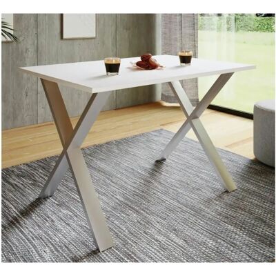 VCM Xona Rechteckiger Esstisch - Weiß & Silber - 110x80x76cm VCM Xona Rechteckiger Esstisch - Weiß & Silber - 110x80x76cm