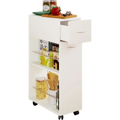 VCM Tusal Kitchen Trolley with Drawer - White - Kitchen Type VCM Tusal Kitchen Trolley with Drawer - White - Kitchen Type