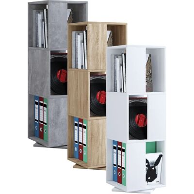 VCM White Rotatable File Cabinet - 3 Compartments - 34x34x109 cm VCM White Rotatable File Cabinet - 3 Compartments - 34x34x109 cm