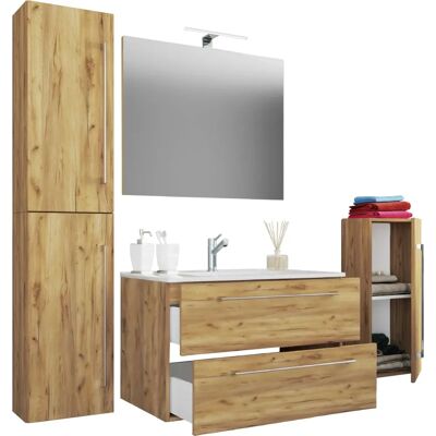 VCM Badinos 2 - Badezimmer-Set, 5-tlg., Honig-Eiche VCM Badinos 2 - Badezimmer-Set, 5-tlg., Honig-Eiche