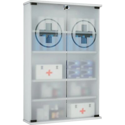 Armoire à médicaments VCM Janula - 2 portes, étagères réglables, blanc - Publicité Armoire à médicaments VCM Janula - 2 portes, étagères réglables, blanc - Publicité