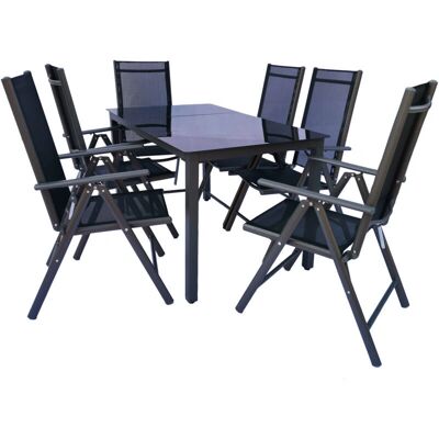 VCM Gartenset - Aluminium Rechteckiger Tisch mit Klappstühlen VCM Gartenset - Aluminium Rechteckiger Tisch mit Klappstühlen