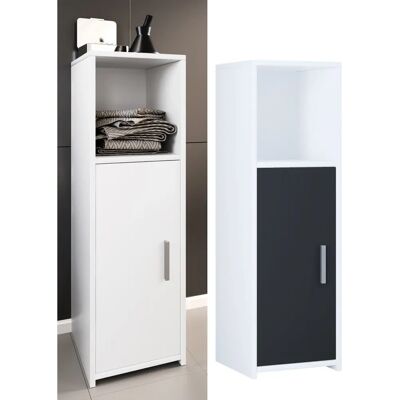 Armoire de salle de bain VCM Zalo L - 95x30x30cm - Blanc/Noir - Publicité Armoire de salle de bain VCM Zalo L - 95x30x30cm - Blanc/Noir - Publicité