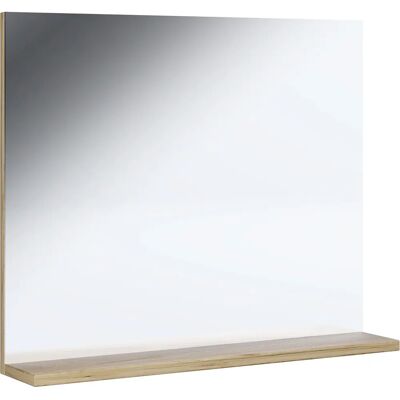 VCM Landos Badezimmerspiegel mit Ablage - ESG-Sicherheitsglas, Weiß / Honig-Eiche VCM Landos Badezimmerspiegel mit Ablage - ESG-Sicherheitsglas, Weiß / Honig-Eiche
