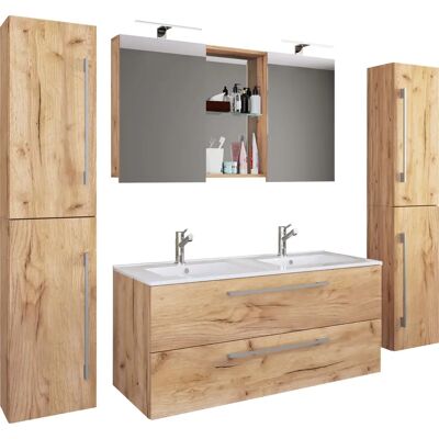 VCM Honig-Eiche Doppel Badezimmer Set - 5-tlg. VCM Honig-Eiche Doppel Badezimmer Set - 5-tlg.