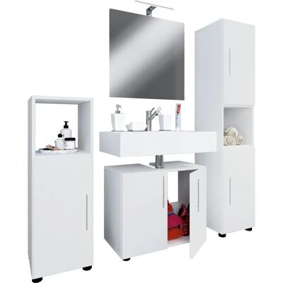 VCM Flandu Badezimmermöbel-Set - Weiß - 4-teilig VCM Flandu Badezimmermöbel-Set - Weiß - 4-teilig