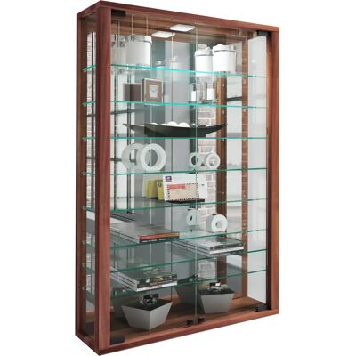 VCM Vitrosa Wall Cabinet - Safety Glass, Walnut, 91x59x18cm VCM Vitrosa Wall Cabinet - Safety Glass, Walnut, 91x59x18cm
